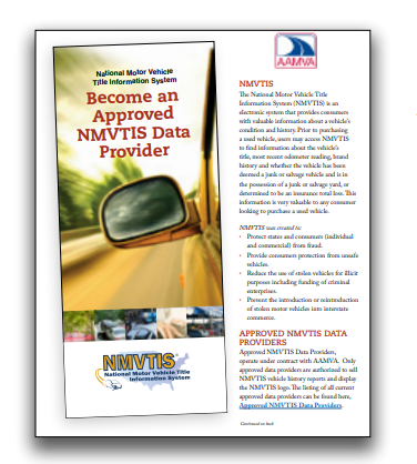 Consumer Access: Become an Approved NMVTIS Data Provider